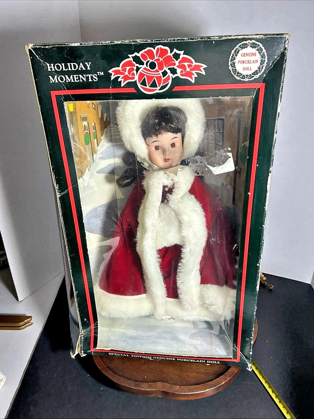 Vint Holiday Moments Porcelain Doll 15" Special Edition & Sesame Street Book